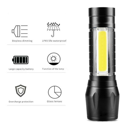 Lampara Tactica Recargable Usb Linterna Led Militar Nocturna