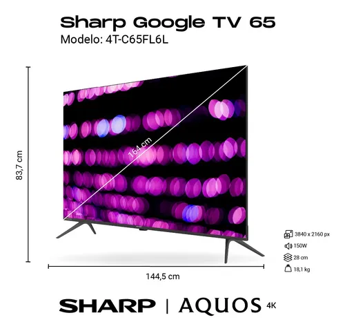 Tv Sharp Aquos 65 Con Google, La Mejor Opcion