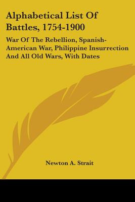 Libro Alphabetical List Of Battles, 1754-1900: War Of The...