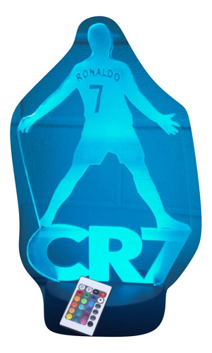 Lampara Led 3d Ilusion Cristiano Ronaldo Cr7 Futbol Esp Cont