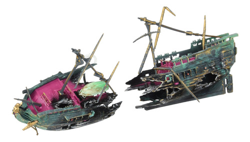 Penn-plax Shipwreck - Adorno Decorativo Para Acuario Con Mas