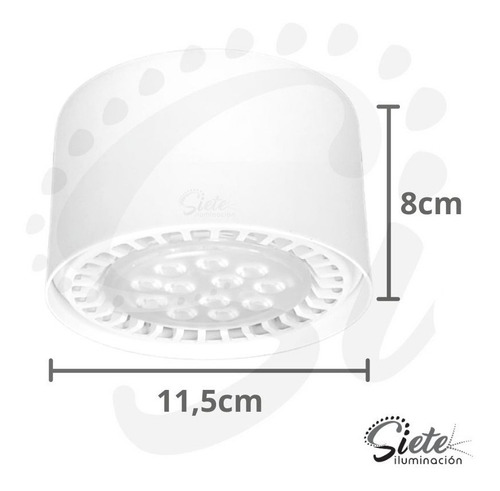 Imagen 3 de 9 de Lámpara Aplique Plafón Spot Led Ar111 Gu10 Circular Fijo
