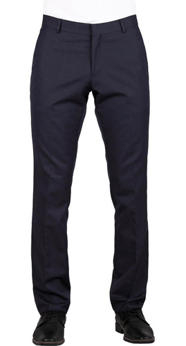 Pantalon De Vestir Yale Collection Hombre Azul Poliester 100