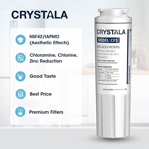 Crystala Filters Ukf8001 Filtro De Agua Compatible Con Whirl