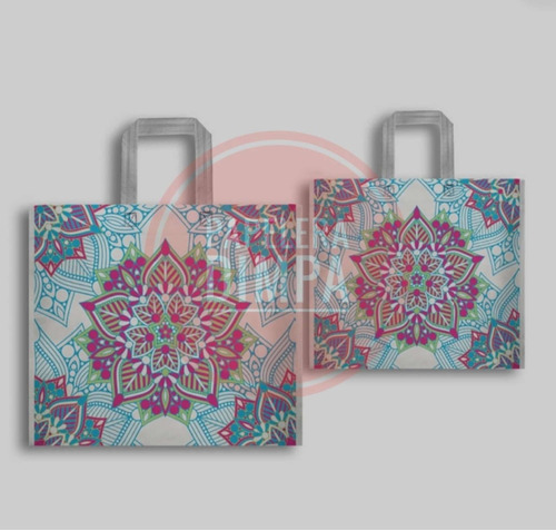 Bolsas Tela Friselina Eco. 45x40 Cm X 10 Unidades. Mandalas