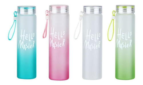 Botella Vaso Sellingo Hello Master Cristal Glass Colores