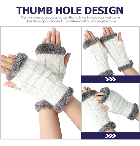 1 Par De Guantes Con Los Dedos Abiertos, Cómodos Guantes Par