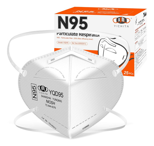 Mascarilla N95 Aprobada Por Niosh Pack De 25, Mascarill...