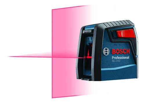 Nivel Láser Bosch GLL 2-12 Rojo de 2 Líneas Cruzadas 12m Alcance con Estuche para Alineación y Nivelación Precisa en Instalaciones, Construcción, Remodelación y Montaje de Muebles