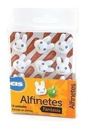 Alfinetes Decorativos Cis Fantasia Coelho Estojo Com 12 Unds