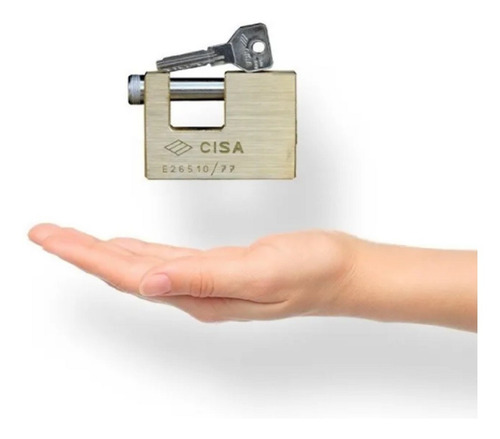 Imagen 3 de 6 de Candado Anticizalla Cisa 77mm Con Llave M6 Bronce Blister