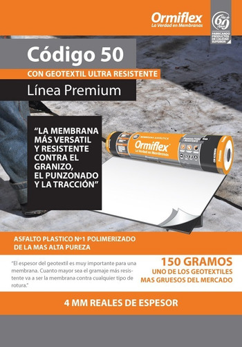 Membrana Asfaltica Ormiflex Geotextil Codigo 50 Transitable