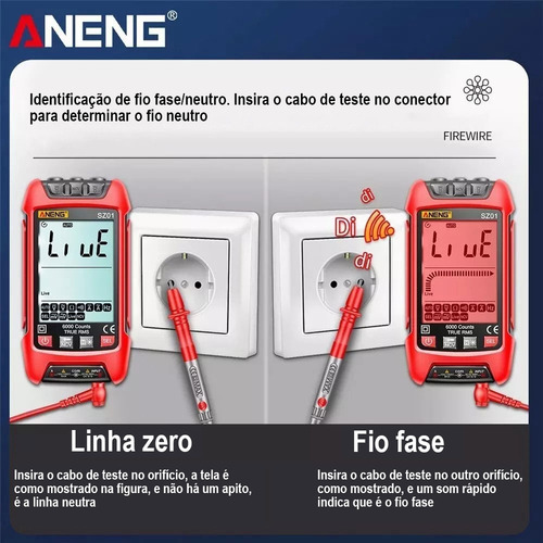 Multímetro digital inteligente profesional, antiquemaduras, automático, voltímetro y capacimetro, 6000 unidades
