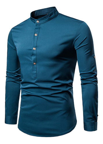 Jersey Liso Con Cuello Alto Y Manga Variable Para Hombre, Lo