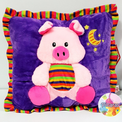 Almohadon Infantil Con Aplique En Relieve De Microplush
