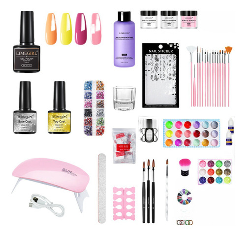 Nail Art Set 30 Polvos De Color Set Principiantes