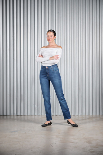 Pantalon Recto Cenitho Bio Stone Con Bolsillo Pulido