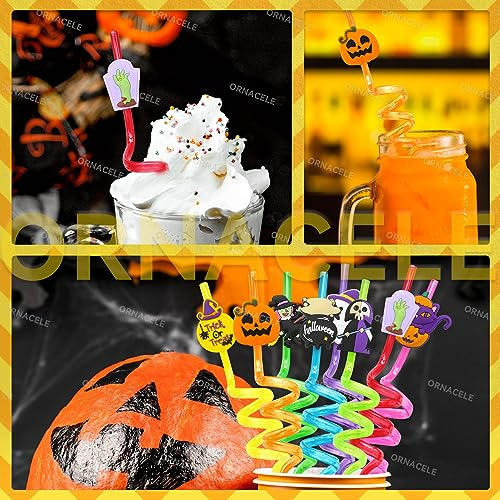 24pcs Pajitas Halloween Reutilizables - Fiesta Infantil