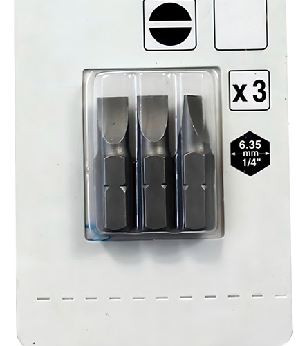 Pacote C/ 3 Pcs Bits Fenda 25mm Sl0.6x4.5 Makita B-23525