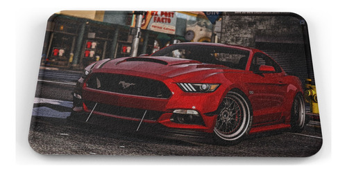Tapete Mustang Color Rojo Ciudad Lavable 50x80cm