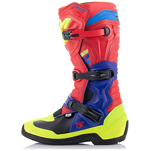 Botas Alpinestars Tech-3 (5) Rojo/azul/amarillo