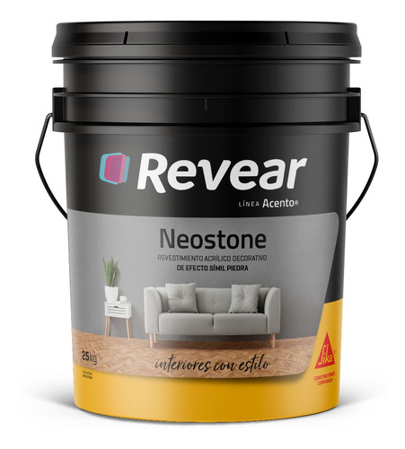 Revear Revestimiento Acrílico Símil Piedra Neostone 25kg