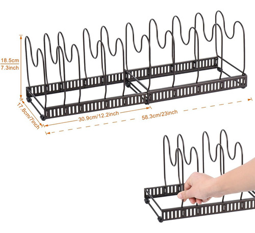 Soporte Ajustable Para Sartenes Y Ollas, 10 Piezas