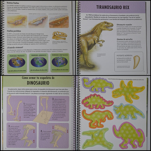 Pack Dinos: Revista + Crayones +stickers + 2 Dinos P/ Armar