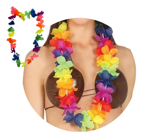 12 Collar Hawaii Hula Flores Hawaiano 8 Colores Carioca