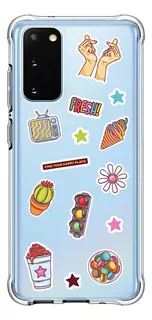 Funda Transparente Reforzada Sticker Art Para Todos Samsung