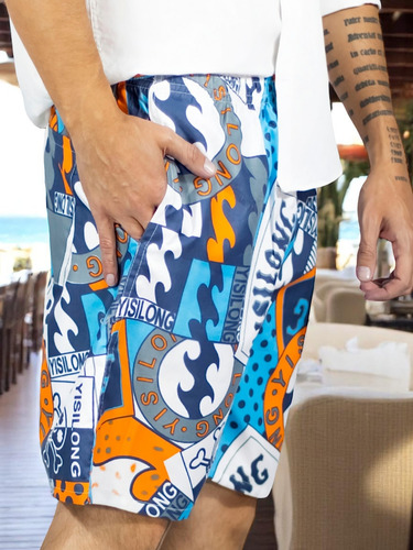 Short Hombre Traje De Baño O Casual Cintura Ajustable