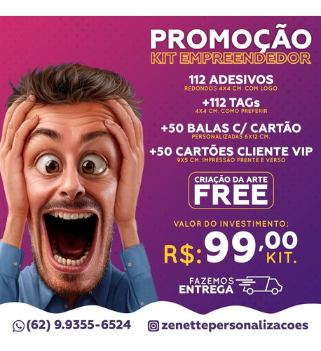 Imagem 1 de 7 de Adesivos Persoalizados/ Promoção Kit Empreendedor
