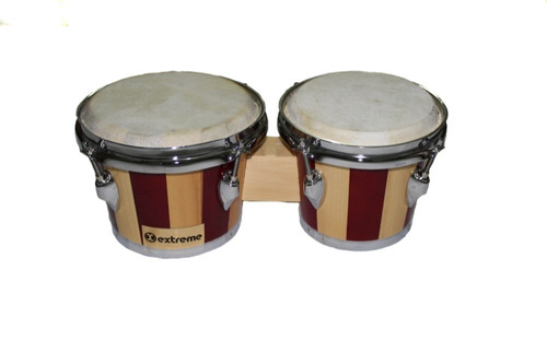 Bongo Extreme 7 Y 8  Rayas Madera Natural Y Rojo Exbg001