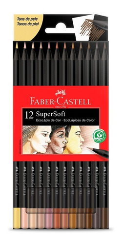 Lápis De Cor Tons De Pele 12 Cores Faber Castell