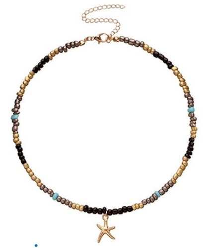 Collar Gargantilla Cuentas Con Dije De Estrella De Mar