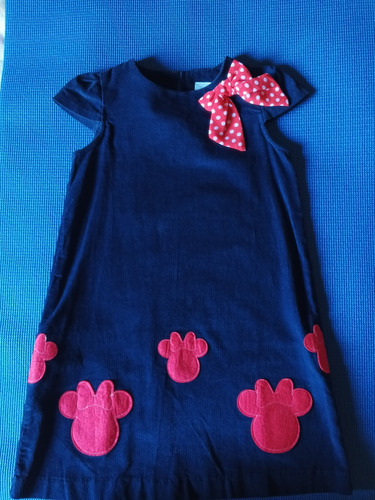 Vestido De Niña De Mini Mouse Color Azul Oscuro Y Rojo Nuevo