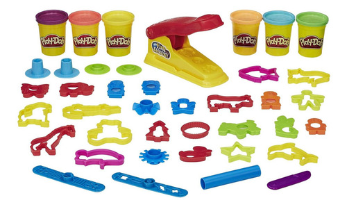 Play-doh Fun Factory Set Hasbro 31 Accesorios 6 Latas
