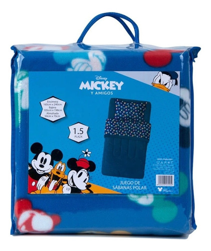 Juego De Sábanas Polar Mickey Disney 1,5 Plaza