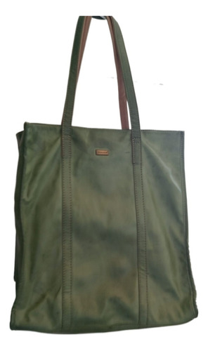 Bolso Humana Color Verde, Muy Amplio, Forma Cuadrada