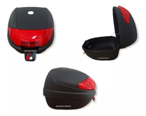 Maletero Caja Moto Equipaje 30l Negra Motocicleta Baúl Casco