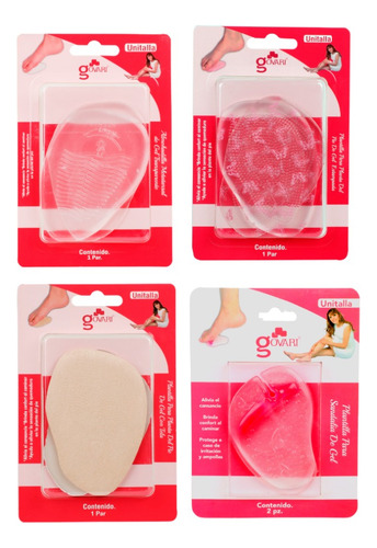 Kit Almohadilla Metatarsal (4 Pares) Tamaño De La Plantilla Metatarso