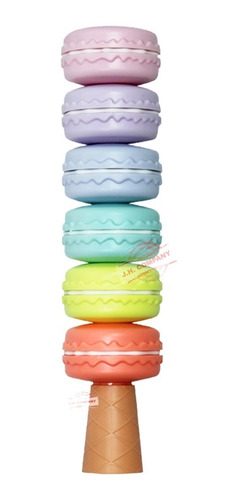 Imagen 1 de 10 de Set De 6 Mini Marcatextos Colores Pastel Forma De Macarron
