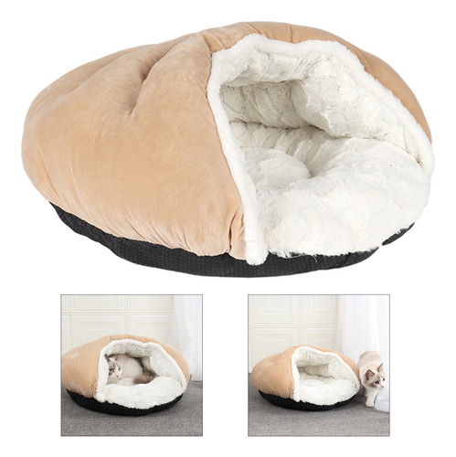 Mascota Gato Cama Para Dormir Invierno Caqui