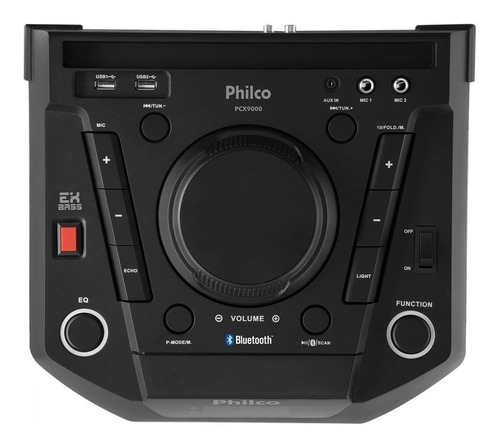 Caixa de som Philco PCX9000 com bluetooth preta 110V/220V