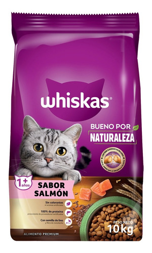 Imagen 2 de 10 de Whiskas Combo Alimento Bueno Por Naturaleza 10kg + Sobres 6u