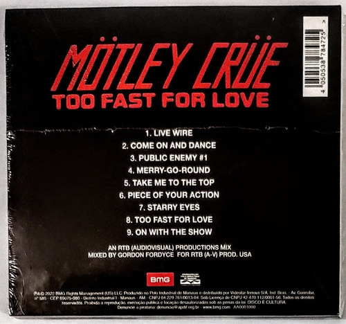 5 Cds Mötley Crüe: Discografia 81 A 89 - Crücial Crüe (2022)
