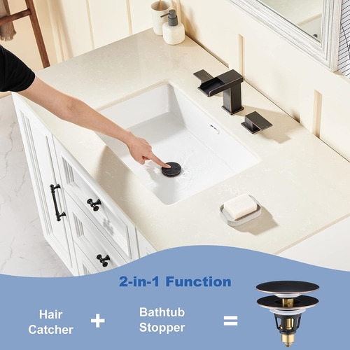 Repador Universal De Fregadero De Baño 2-en-1: Tapón De Dren