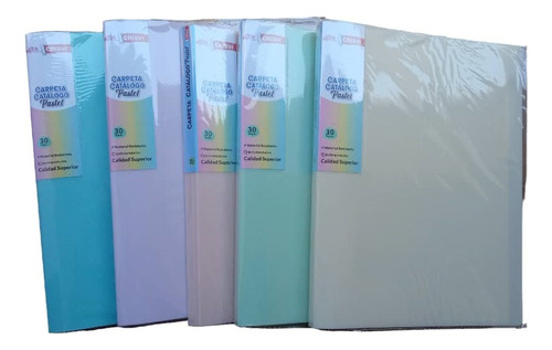 Carpeta Catalogo Color Pastel 30 Hojas Crisvi