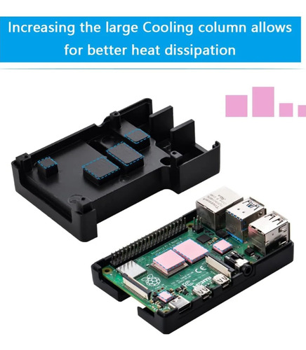 Case Raspberry Pi 4 Aluminio Y Ventilador