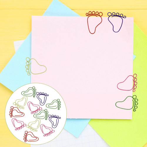 12 Clips De Papel En Forma De Pie Creativos Para Tarjetas,